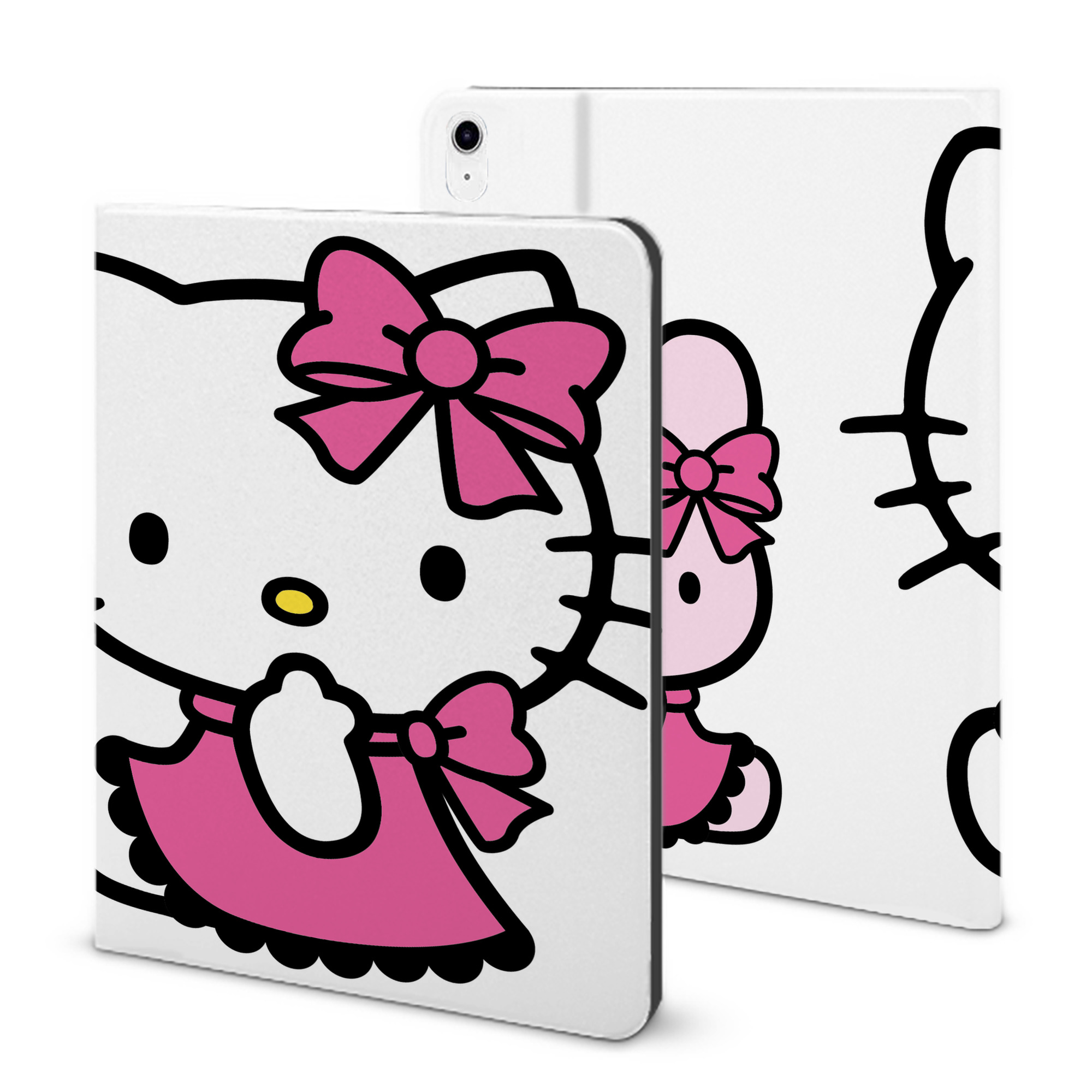 （画像用） Hello Kitty ハローキティ IPad ケース ブック型 PUレザー TPU 耐衝撃 軽量 薄型 ペン収納なし 全面保護 IPad 各モデル対応